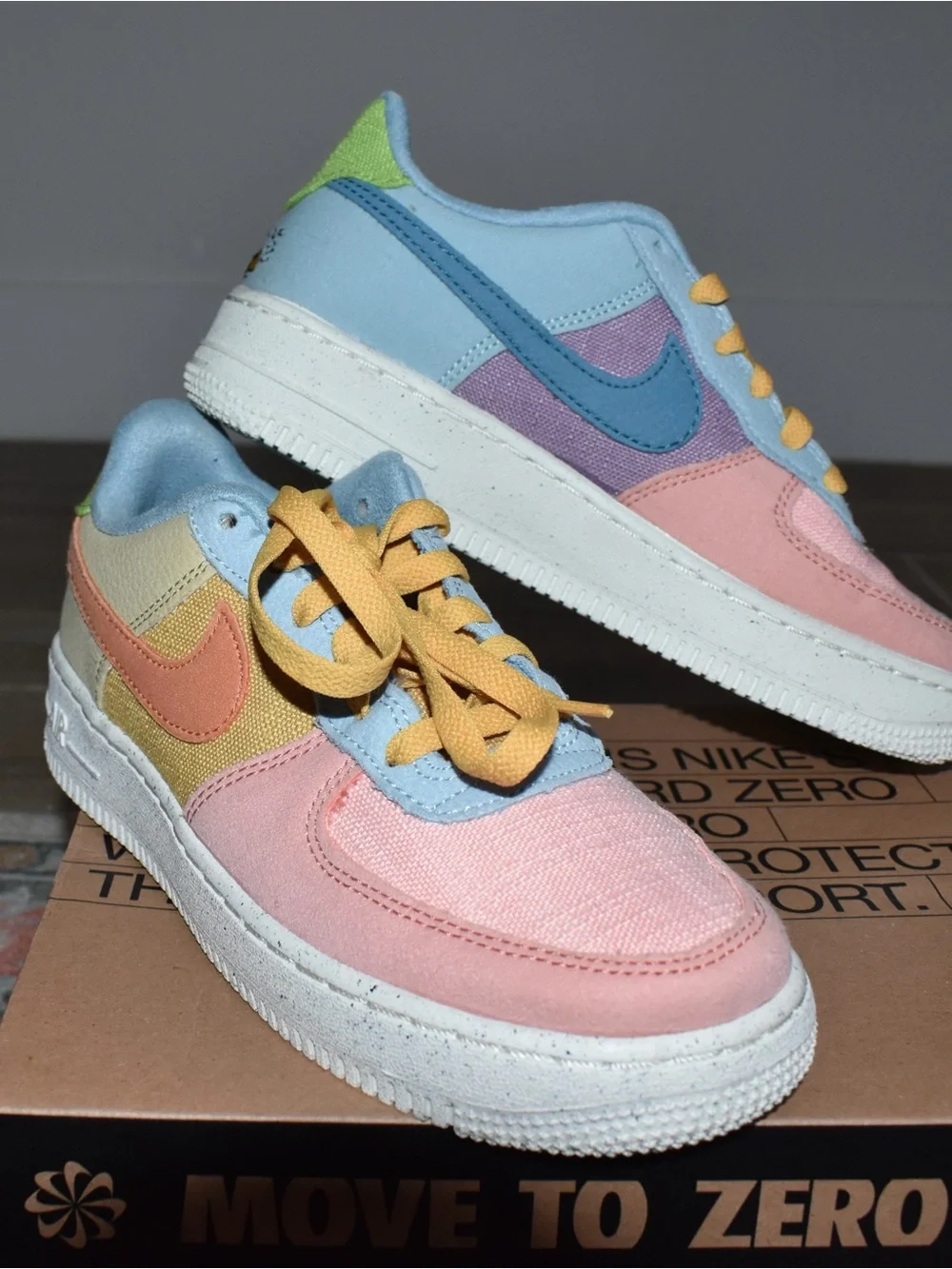 Nike Air Force 1 LV8NN (GS) “Move to Zero” Pastel Colorblock Sneakers sz Y5/W6.5